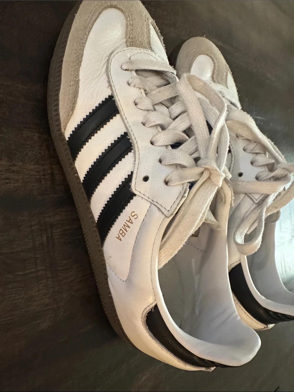 adidas Samba White and Black Retro Sneakers